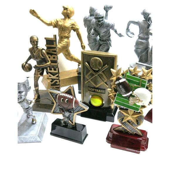 Over 100 New Football Baseball Netball Softball Sports Trophy medals plaques